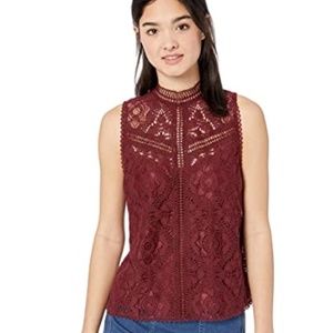 BB Dakota Womens Lace Sleeveless Blouse